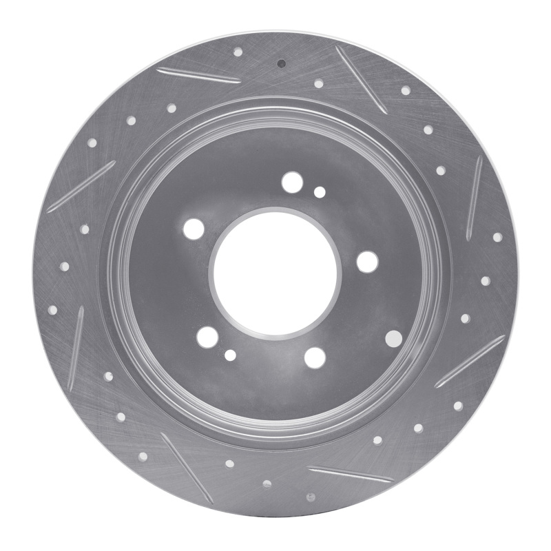 Hyundai AZERA Brake Rotor (1) - Rear Left - R1 Concepts - Drilled & Slotted - Silver - `06-`09